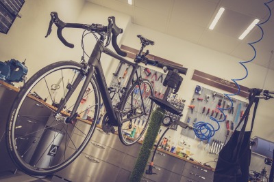 Fahrrad in einer Werkstatt