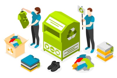 Illustration zur richtigen Textil Entsorgung