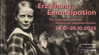 Ausstellungsplakat "Erziehung und Emanzipation", im Residenzschloss Altenburg