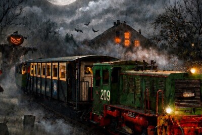 Halloweenfahrt mit der Kohlebahn