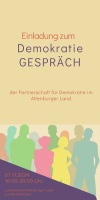 Einladungsflyer Seite 1 - Demokratie-Gespräche